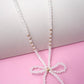 GLASS CRYSTAL BEADED BOW NECKLACE