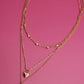 SQUARE BOW EPOXY CHARM LAYERED NECKLACE