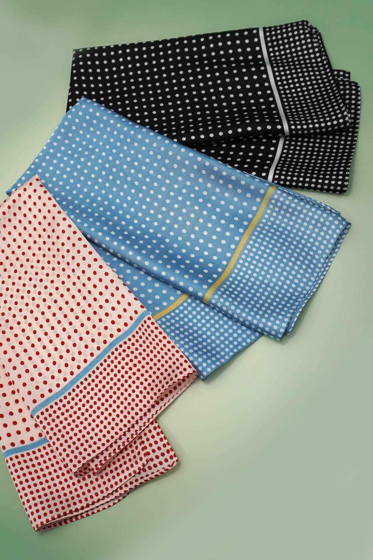 LARGE POLKA DOT PRINT BANDANA SCARF