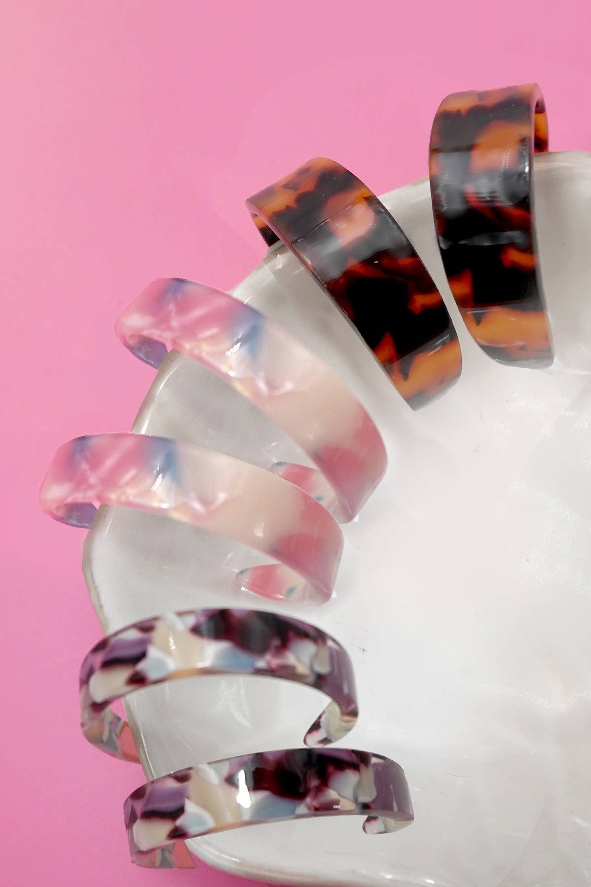MULTI CLASSIC ACRYLIC HOOP TRIO EARRINGS