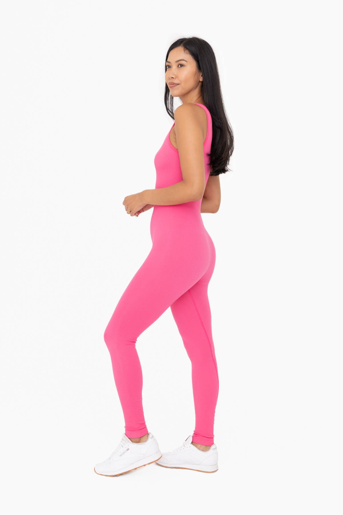 Ribbed Seamless V-Neck Catsuit