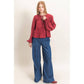 Tie Front Peplum Blouse