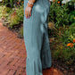 High Waist Ruffle Wide Leg Pants Plus Size