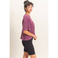 Mineral Wash Waffle Knit Pocket Top
