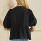 Poppi Front Tie Ribbon Blouse