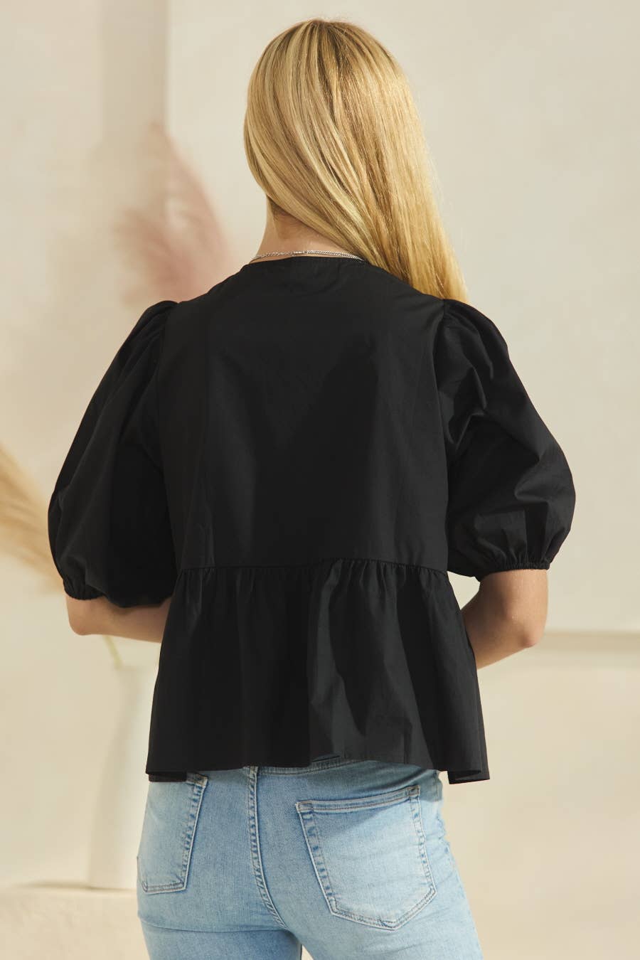 Poppi Front Tie Ribbon Blouse