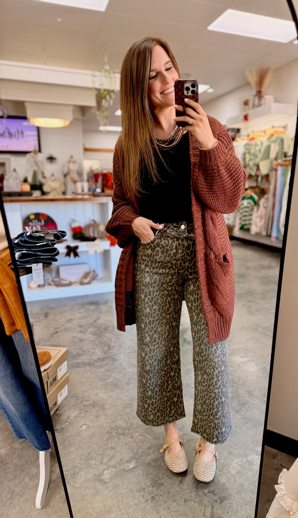 Leopard Crop Jeans