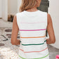 Striped Round Neck Knitted Sweater Tank