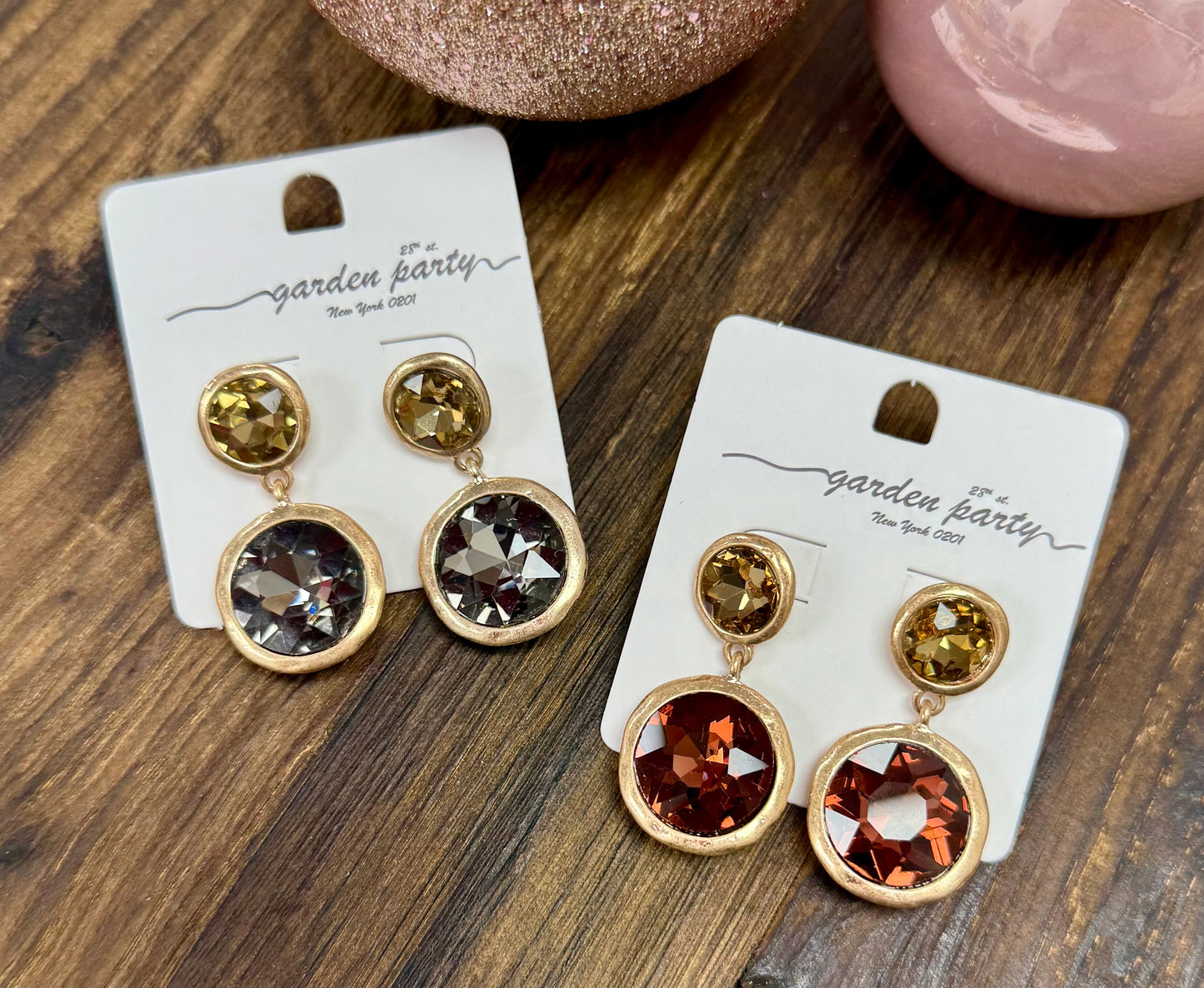 Double Crystal Drop Earring