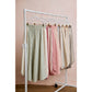 FLORAL EYELET SIDE ELASTIC STRIPES WIDE LEG PANTS