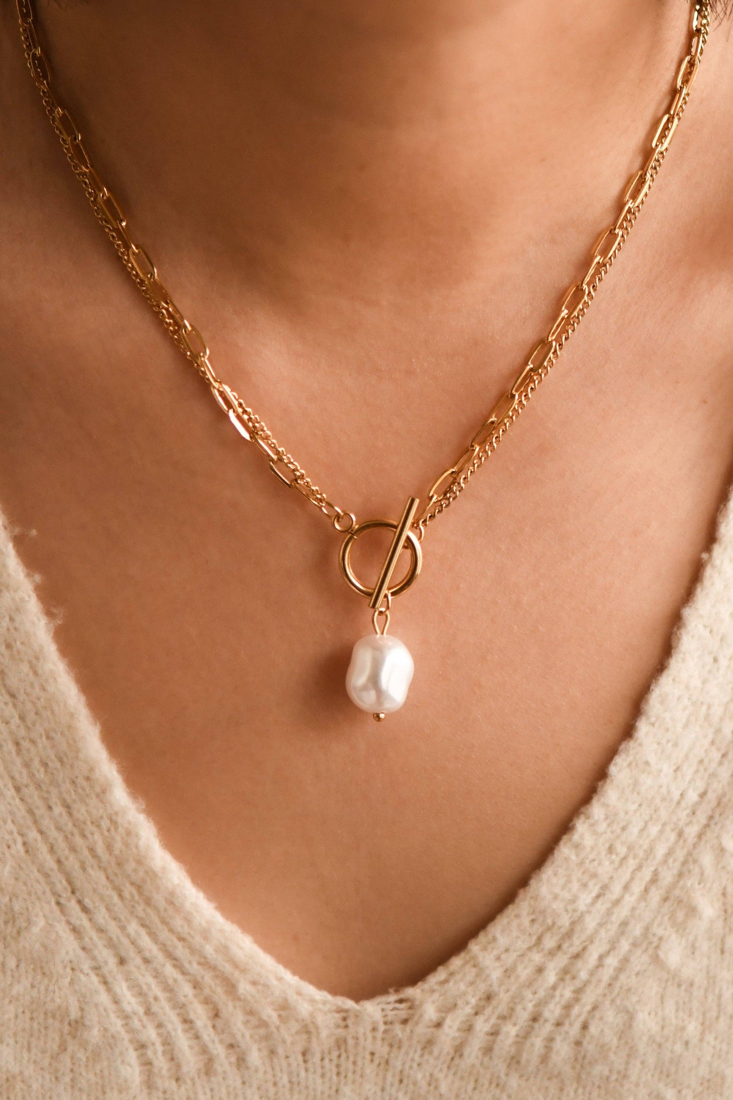 18K Gold PVD Plated Waterproof Stainless Steel Chain Necklace - 6860