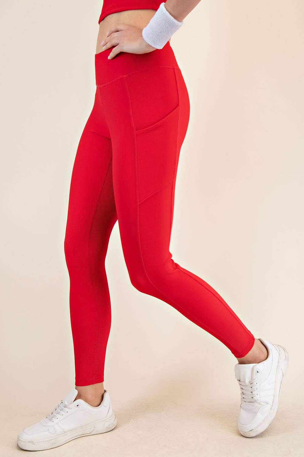 Rib Yoga Leggings with Side Pocket