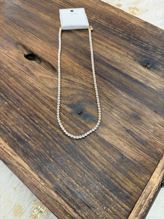 Clear Stone Tennis Necklace
