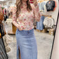Clay Rose Mesh Top