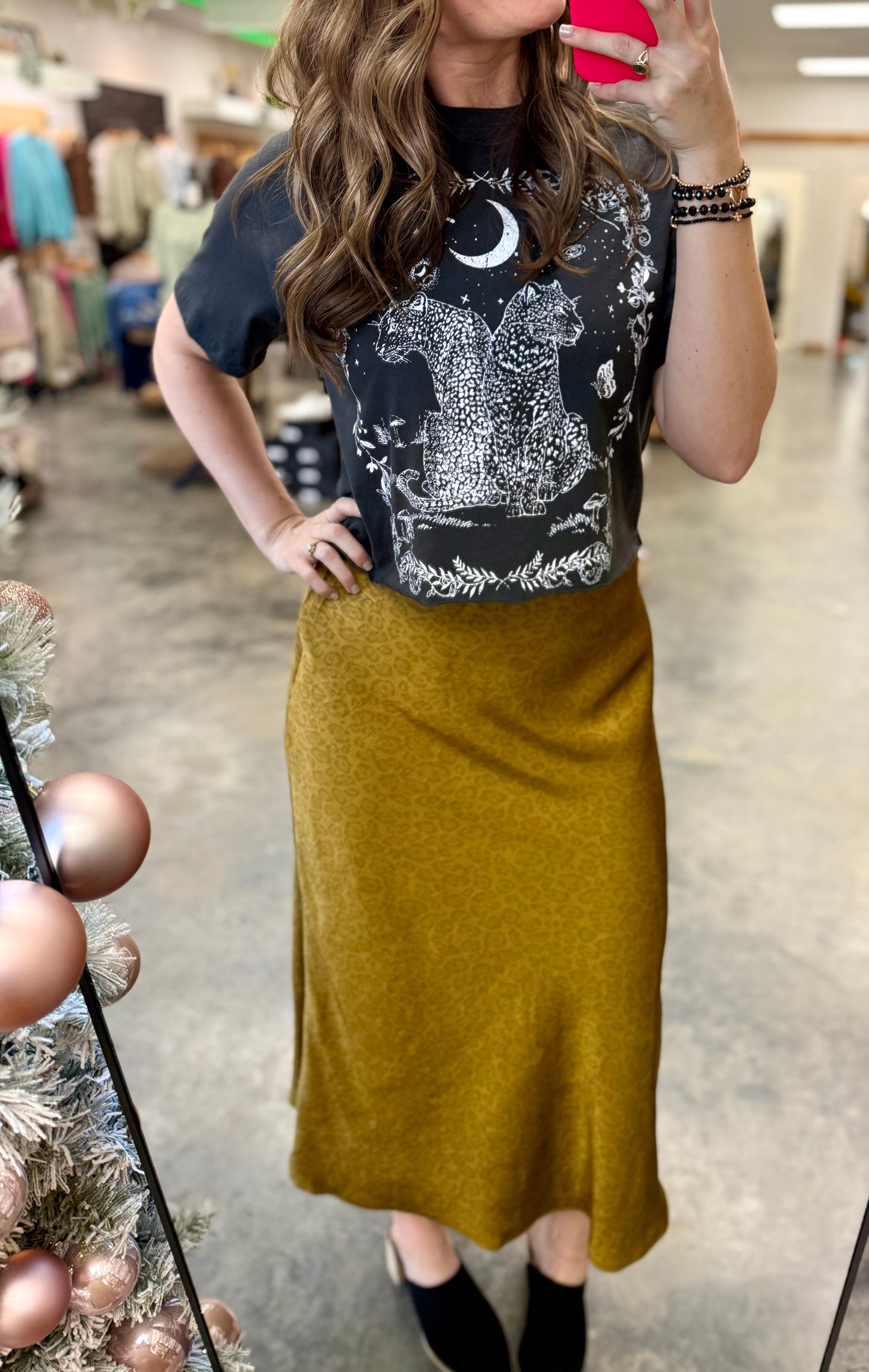 Golden Wildcat Satin Skirt