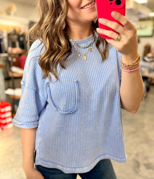 Bluebell Breeze Waffle Top