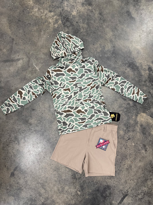 Youth Burlebo Performance Camo Hoodie (green)