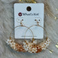 Cream Ombré Flowers on Gold Hoops