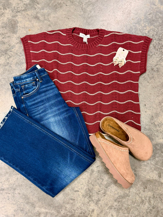 Cranberry Waves Top