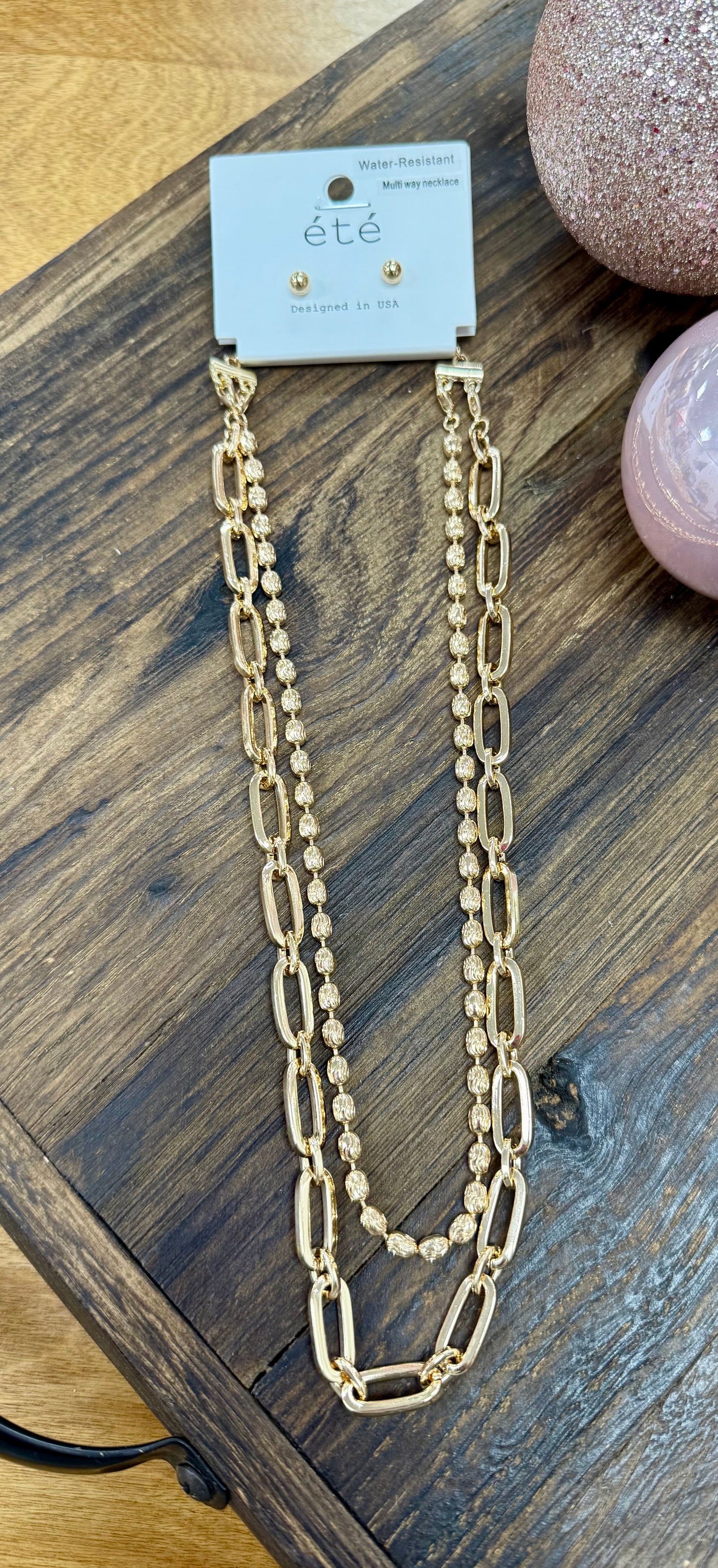 Double Gold Chain Necklace