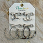 Set of 4 Silver Hoops