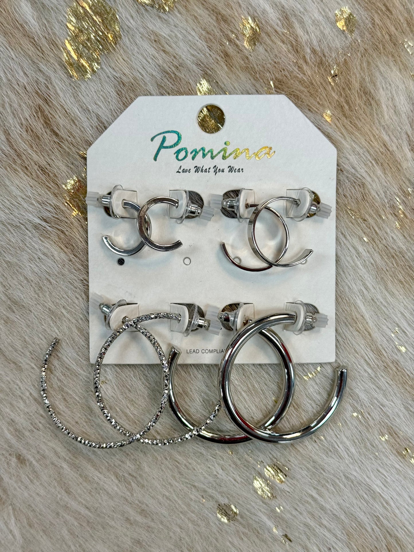 Set of 4 Silver Hoops