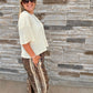 Mineral Wash Waffle Knit Pocket Top