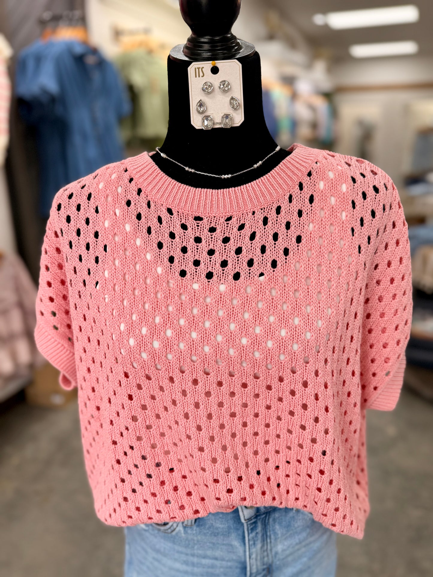 Sugarblush Eyelet Top