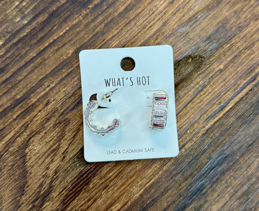 Silver & Crystal Hoop