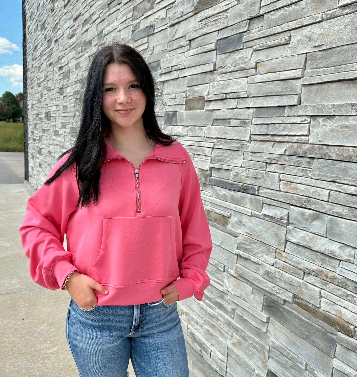 Sunset Hues Cropped Pullover