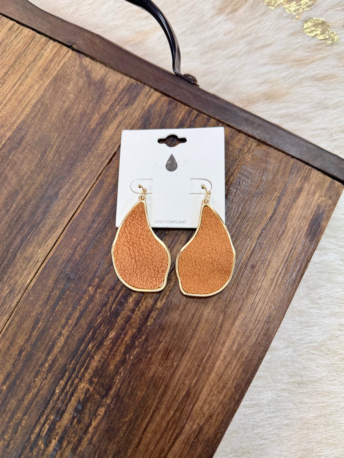Gold & Cork Earrings