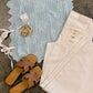 Pointelle Patterned Knit Scalloped Trim Sweater