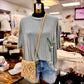Oversized Acid Washed Ribbed Pocket Tee