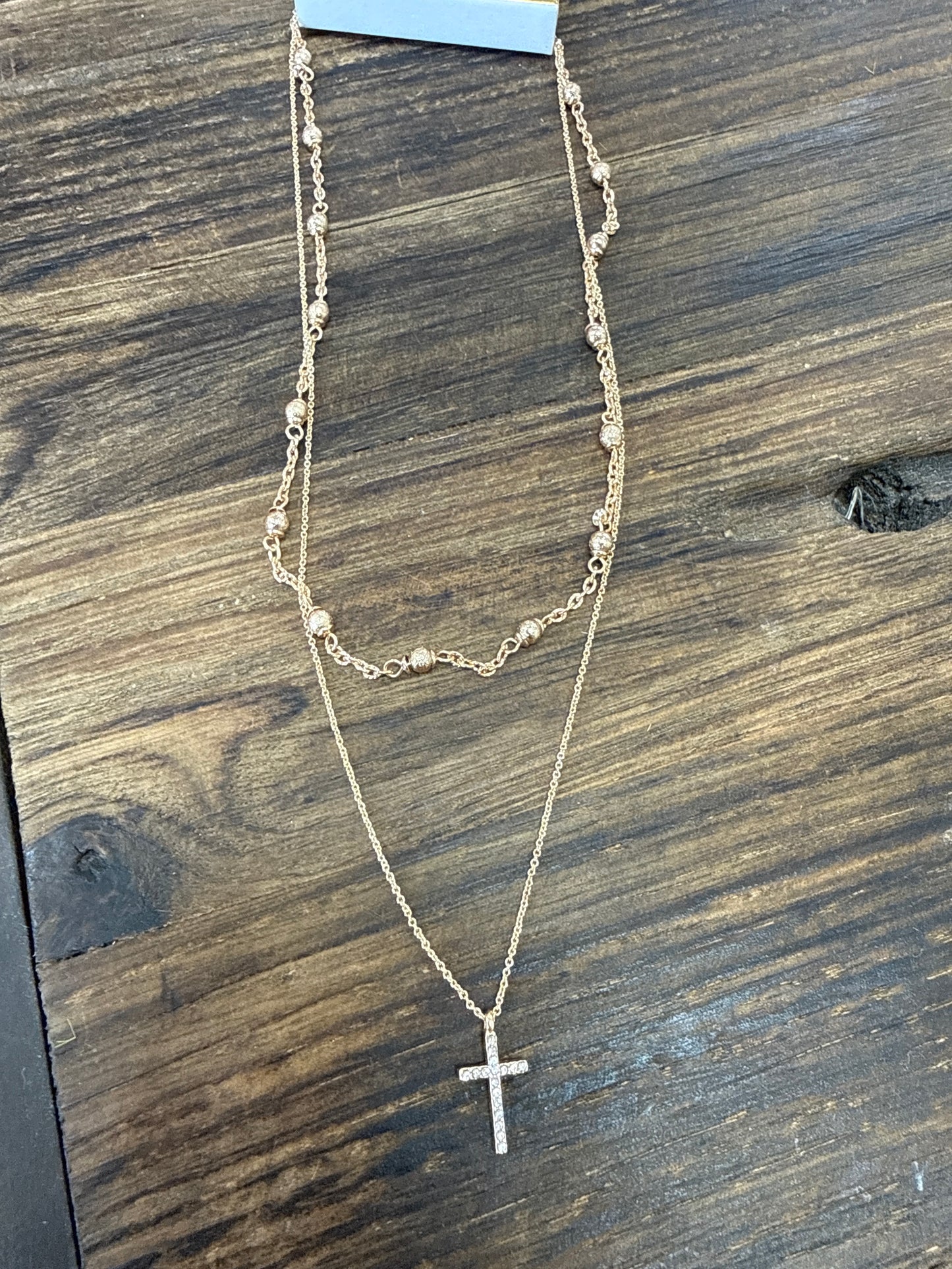 Cross Double Layer Necklace