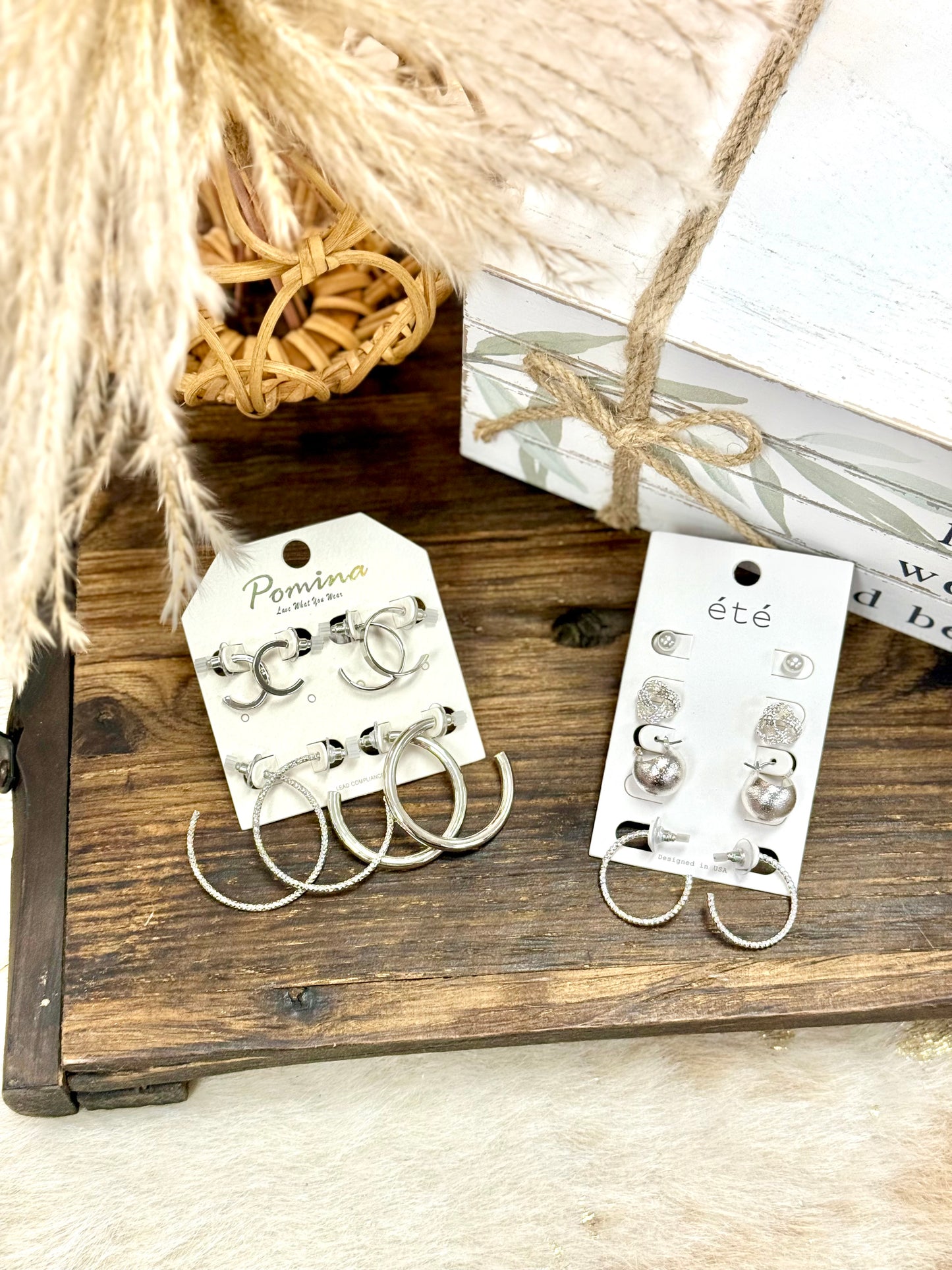 Set of 4 Silver Hoops