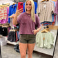 Mineral Wash Waffle Knit Pocket Top