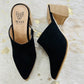 Black Suede Mules