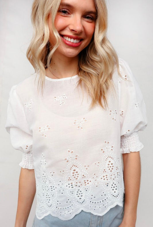 Summer Breeze Eyelet Top