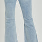 Mid Rise Button Down Flare -Light Risen