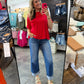 Oversized Ribbed Round Neck Tee