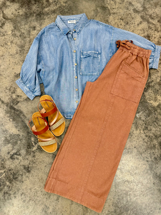 Terra Cotta Lightweight Denim