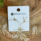 Cream Ombré Flowers on Gold Hoops