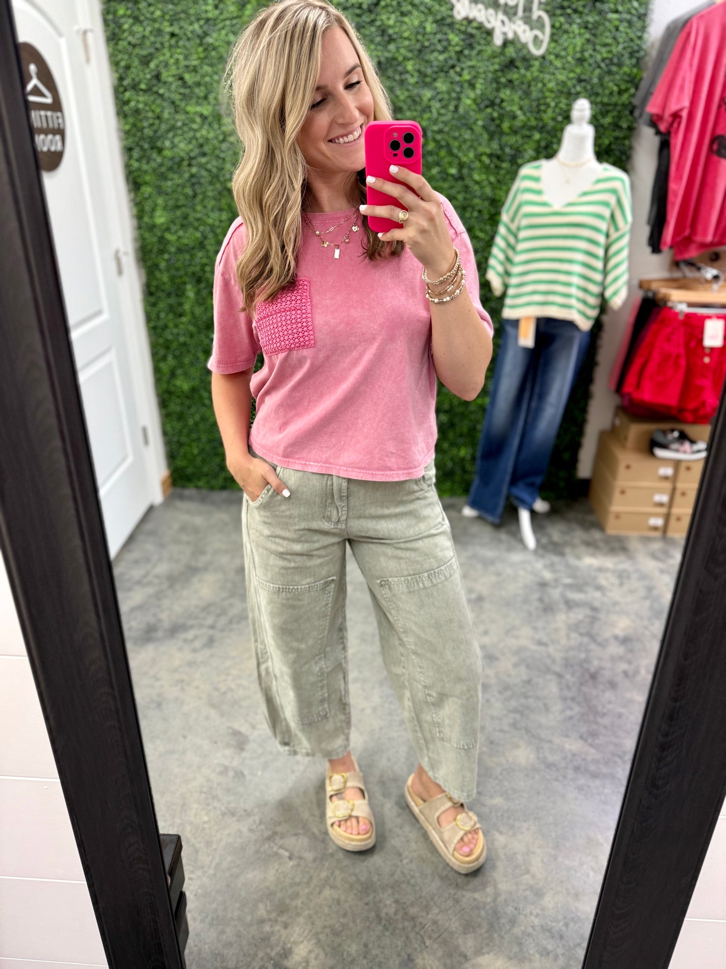 Olive Drift Barrel Jeans