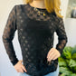 The Bella Mesh Bow Pattern Long Sleeve Top