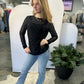 The Bella Mesh Bow Pattern Long Sleeve Top