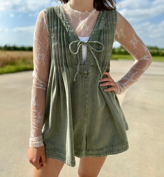 The Olivia Vintage V-Neck Romper