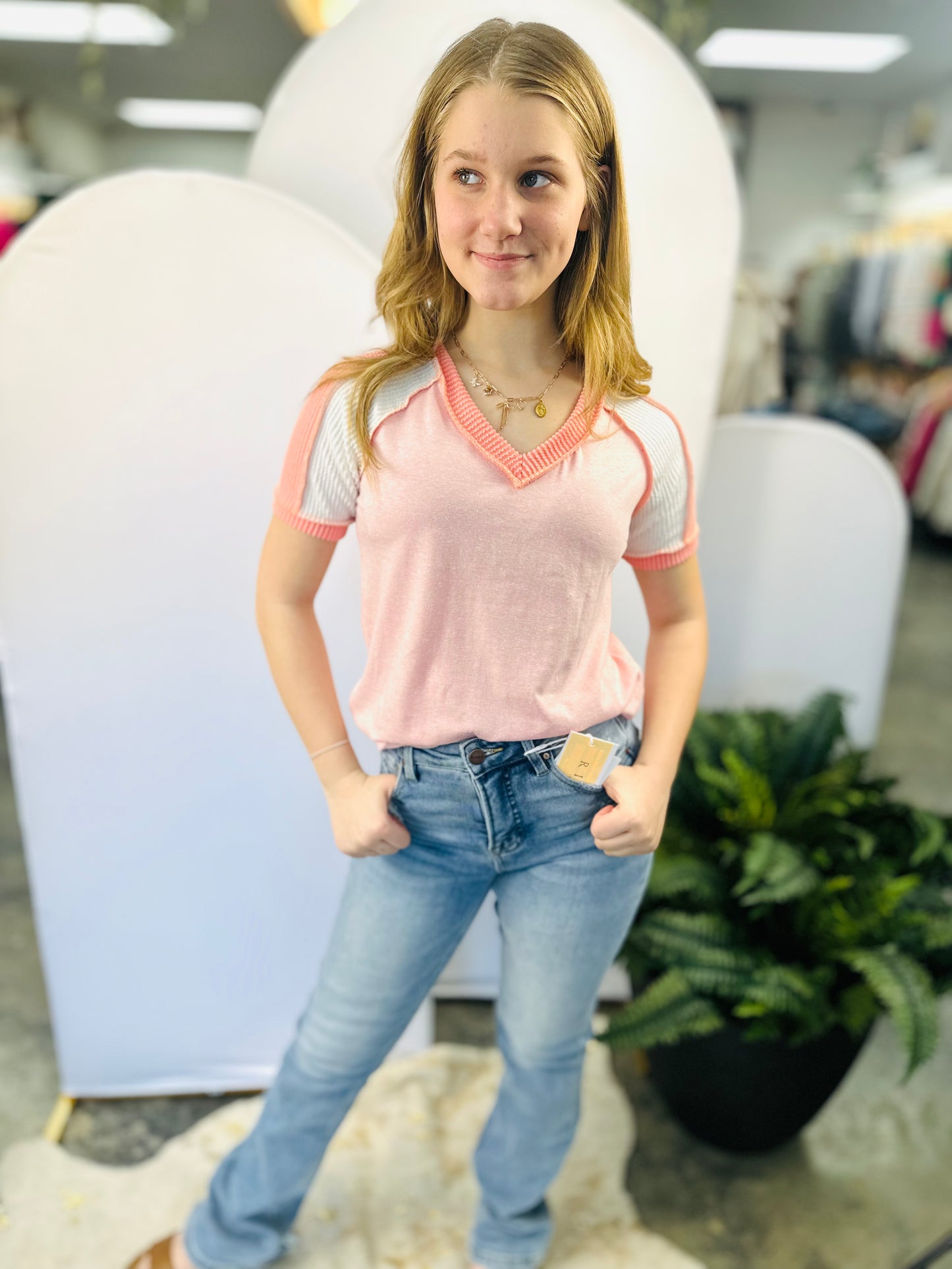 Sunset Sorbet Ribbed Top