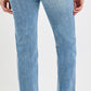TC- High Rise Straight Distressed Jeans