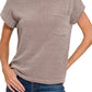 CHENILLE WAFFLE SHORT SLEEVE SWEATER