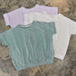 Corded Ribbed Short Sleeve Top